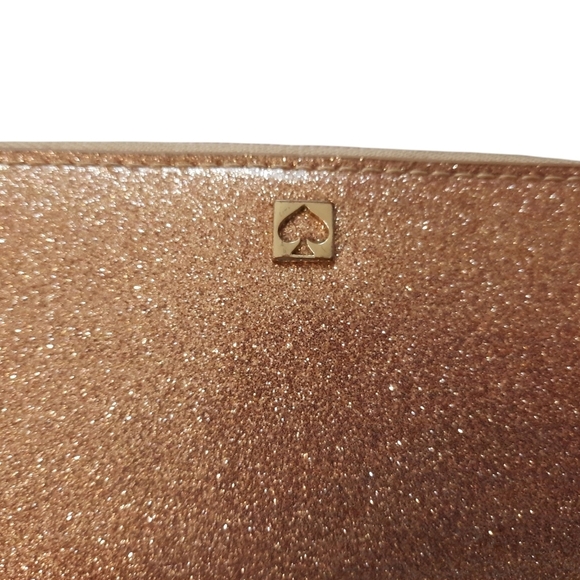 Kate Spade Wallet Gold Glitter Women's Clutch - Picture 7 of 16